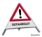 Faltsignal - Gefahrenstelle mit Text: GEFAHRGUT