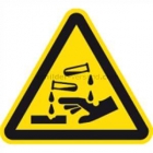 Warnung vor ätzenden Stoffen nach ISO 7010 (W 023)