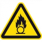 Warnung vor brandfördernden Stoffen nach ISO 7010 (W 028)
