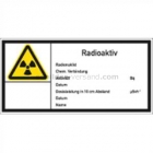 Warnetikett Radioaktiv zur Aktivitätskennzeichnung allgemein nach DIN 25430 (E 10)