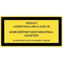 Warnschilder: Laser Klasse 3B - Laserstrahlung - Wenn geöffnet nicht in dem Strahl aussetzen  