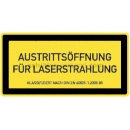 Warnschilder: Austrittsöffnung für Laserstrahlung