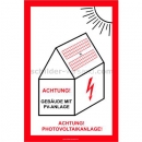 Warnschilder Elektrotechnik: Schild Warnung vor Gefahren durch Photovoltaikanlage (Variante 1)