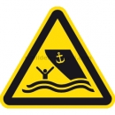 Warnschilder nach ISO 20712-1: Warnung vor Schiffsverkehr nach ISO 20712-1 (WSW 016)