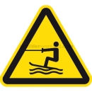 Warnschilder: Warnung vor Wasserski-Bereich nach ISO 20712-1 (WSW 003)