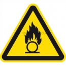 Warnschilder: Warnung vor brandfördernden Stoffen nach ISO 7010 (W 028)