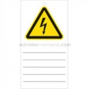 Warnschilder: Anhängeschilder: Vorsicht vor gefährlicher elektrischer Spannung