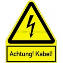 Warnschilder mit Text und Piktogramm: Kombischild Achtung! Kabel!