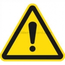 Warnschilder nach DIN EN ISO 7010 und ASR A 1.3 (2013): Warnung vor einer Gefahrenstelle nach ISO 7010 (W 001)