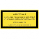 Warnschilder: Laser Klasse 2M - Laserstrahlung - Nicht in den Strahl blicken  oder direkt mit  optischen Instrumenten betrachten