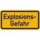 Warnschilder: Explosionsgefahr reflektierend