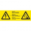 Warnschilder: Warnetiketten Vorsicht! Spannung zwischen Gehäuse und Batterie - 3sprachig