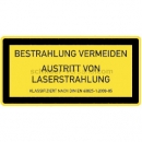 Warnschilder Lasertechnik: Bestrahlung vermeiden - Austritt von Laserstrahlung