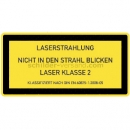 Warnschilder Lasertechnik: Laser Klasse 2 - Laserstrahlung - Nicht in den Strahl blicken