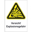 Warnschilder mit Text und Piktogramm: Kombischild Vorsicht! Explosionsgefahr