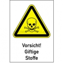 Warnschilder mit Text und Piktogramm: Kombischild Vorsicht! Giftige Stoffe