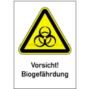 Warnschilder mit Text und Piktogramm: Kombischild Vorsicht! Biogefährdung