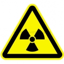 Warnschilder: Warnung vor radioaktiven Stoffen reflektierend