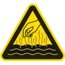 Warnschilder: Warnung vor heißen Flüssigkeiten und Dämpfen